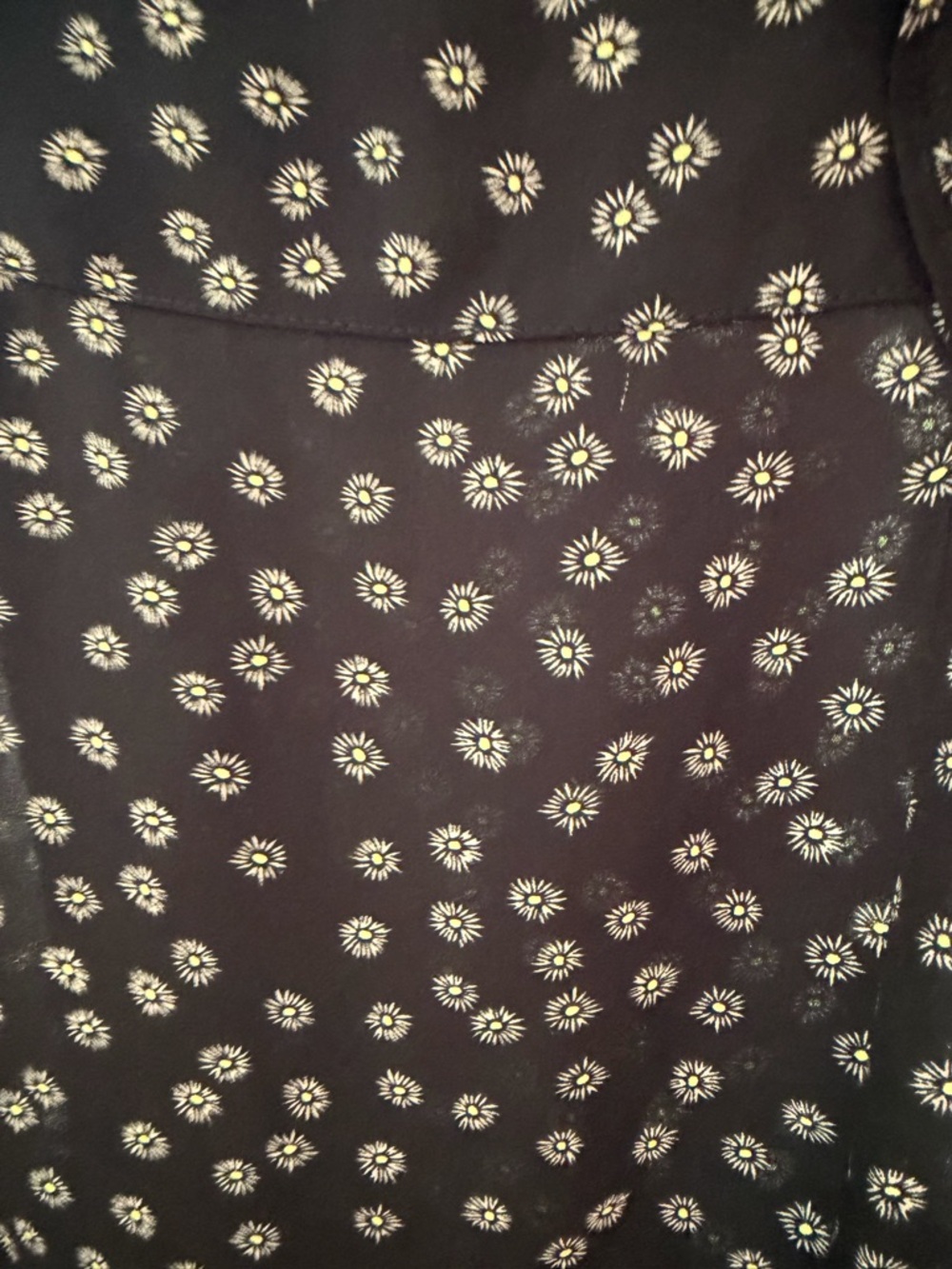 Banana Republic Black Sheer Printed Long-Sleeve Blouse - Picture 2 of 3